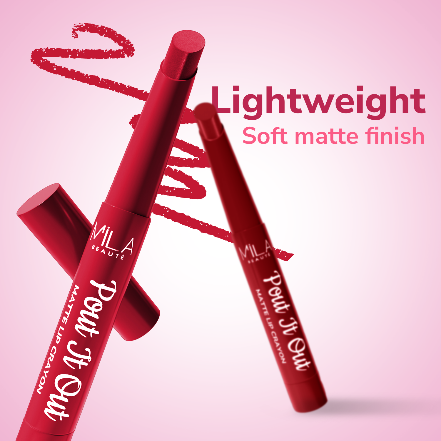 Pout It Out Matte Lip Crayons Set of 3 | Highly Pigmented & Enriched With Jojoba Oil I Reds & Pinks