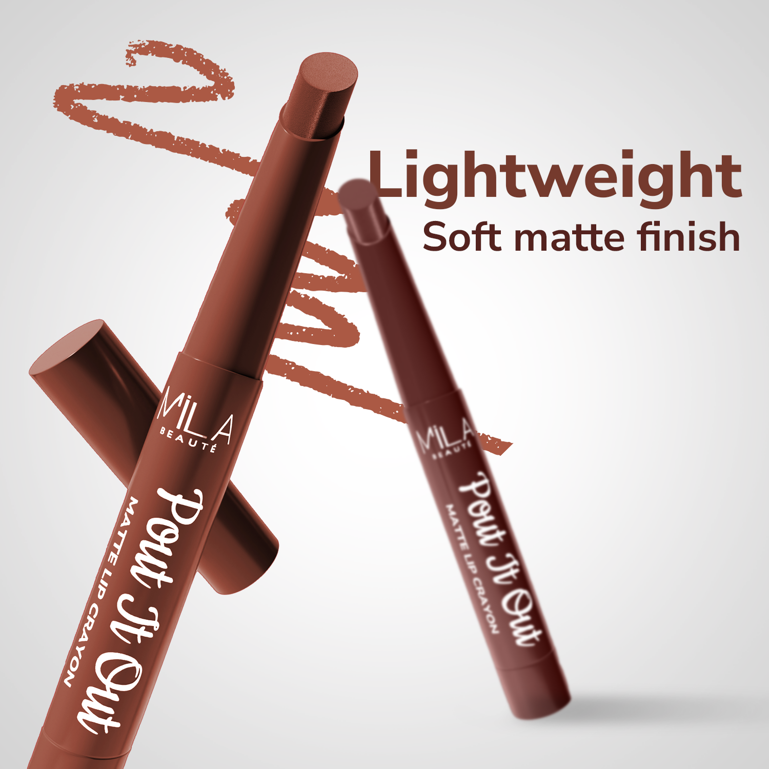 Pout It Out Matte Lip Crayons Set of 3 | Highly Pigmented & Enriched With Jojoba Oil I Nudes & Browns