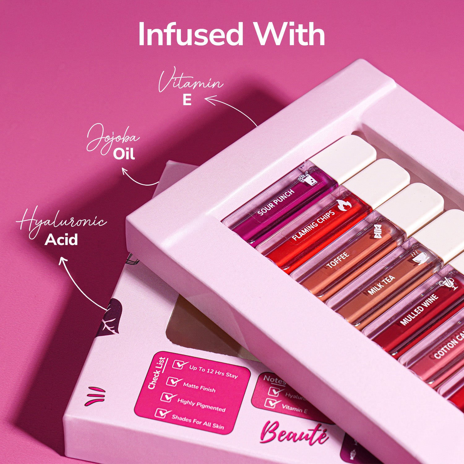 12Hr Non Transfer Mini Liquid Lipsticks I Set of 7