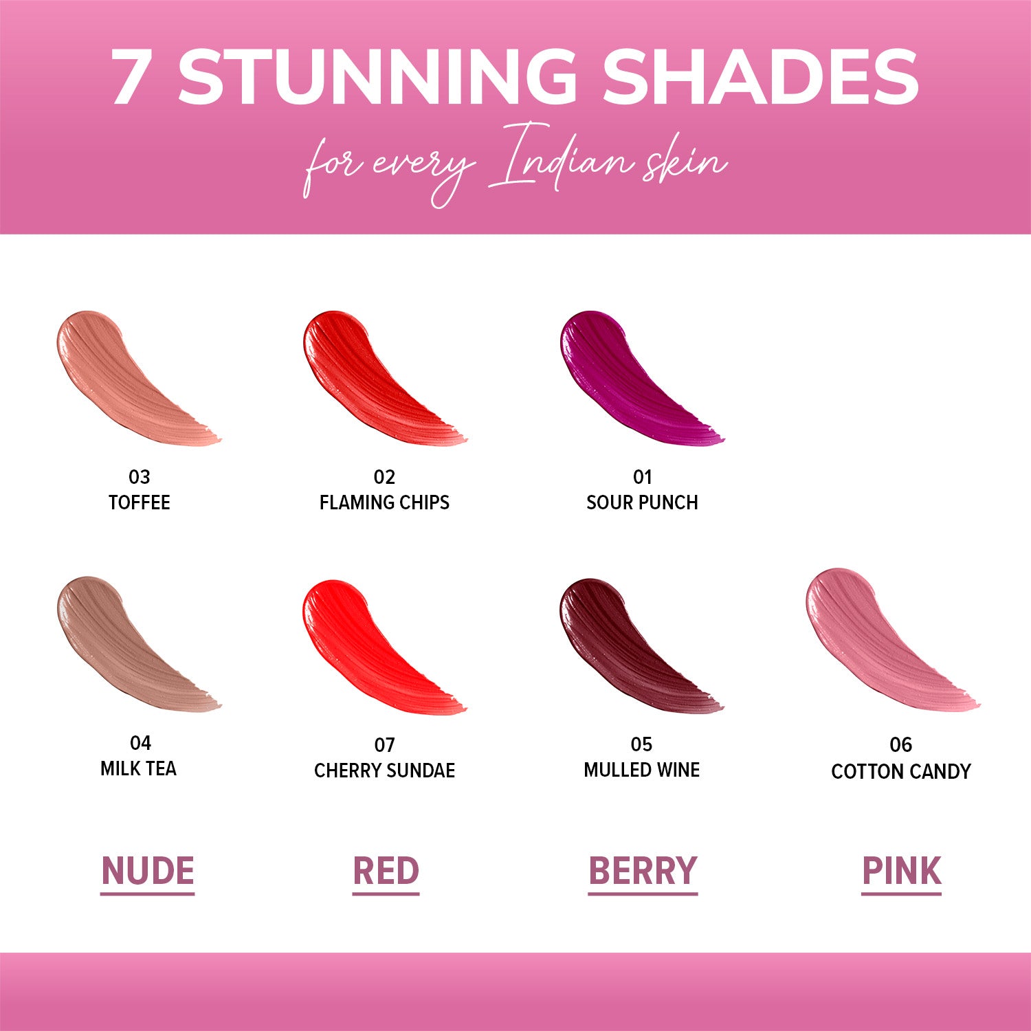 12Hr Non Transfer Mini Liquid Lipsticks I Set of 7