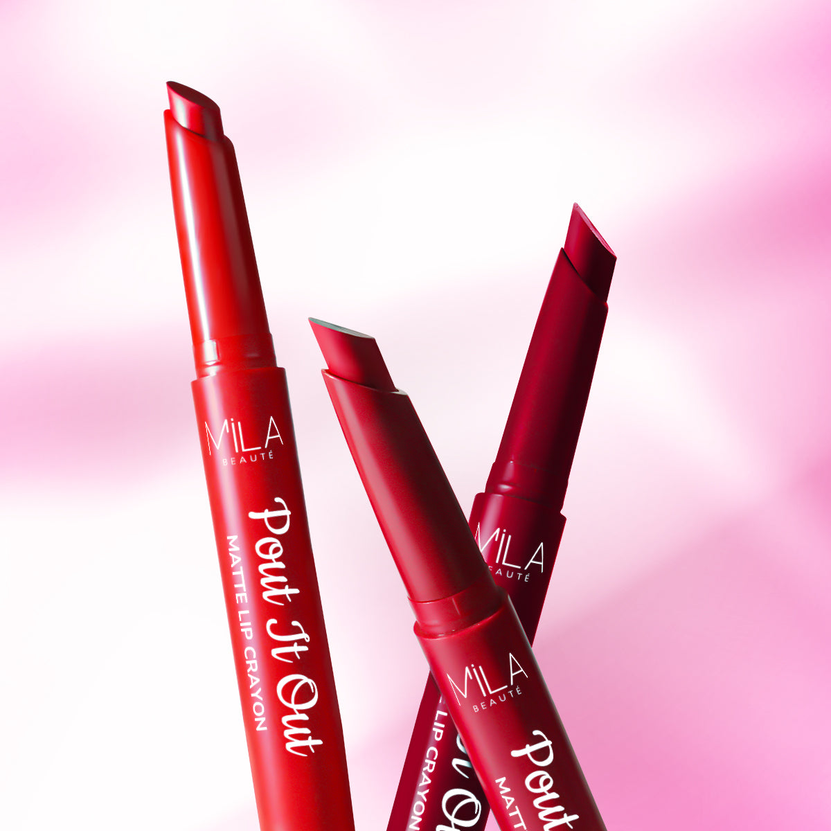 Pout It Out Matte Lip Crayons Set of 3 | Highly Pigmented & Enriched With Jojoba Oil I Reds & Pinks