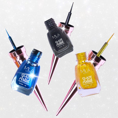 Intense Pigment Waterproof Glaze Artist Liquid Eyeliner- Pack of 3